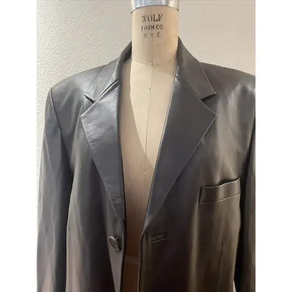 rosleen, genuine brown leather jacket, Shoulder Pads, size M - Picture 2 of 8